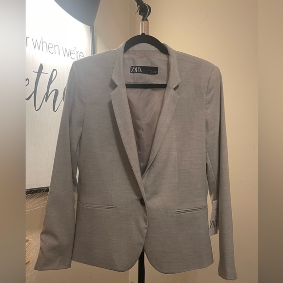 Zara Light Gray Woman’s Blazer Jacket - Picture 2 of 11